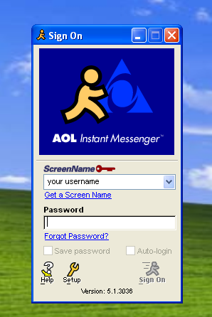 Sign-on screen screenshot